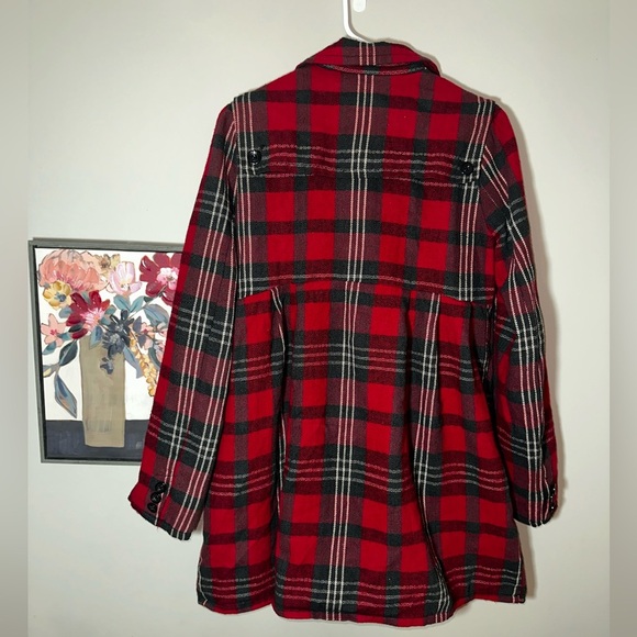 Wet Seal Vintage Gold Tag Red Plaid Coat – Mall Goth Y2K Era – Size L - Picture 3 of 6